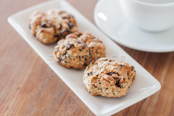Stockfoto: Koffiepauze · gezonde · cookies · voorraad · foto · chocolade
