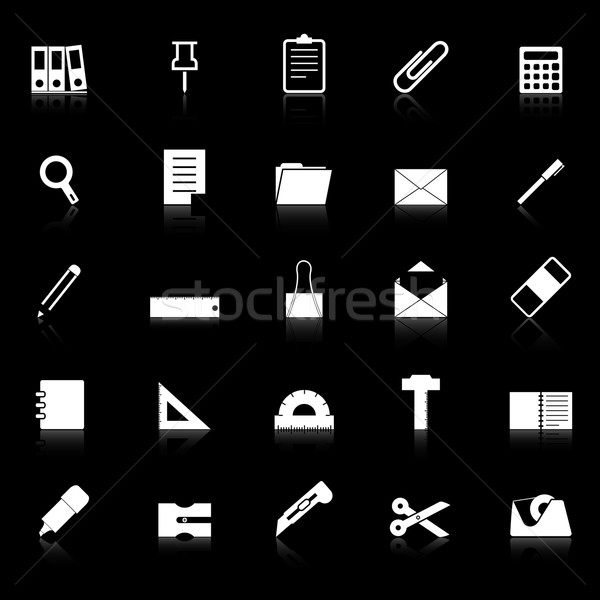 Feststehend Symbole schwarz hat Vektor Bleistift Stock foto © punsayaporn