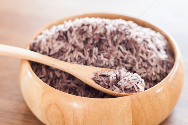 Berry rice in wooden bowl Stock photo © punsayaporn