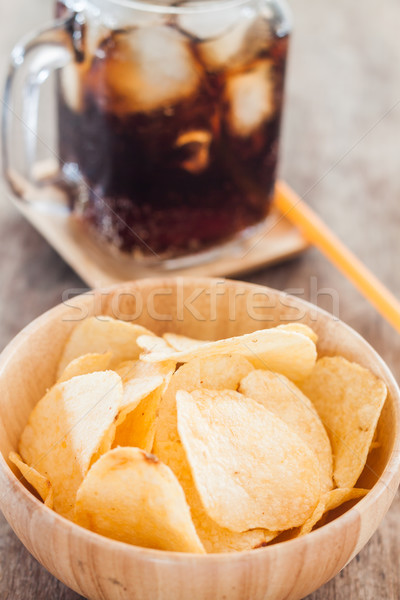 Crispy potato chips with iced cola Stock photo © punsayaporn