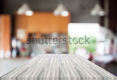 Abstract blur coffee shop with white empty table top Stock photo © punsayaporn