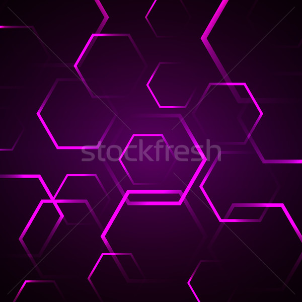 Foto stock: Abstrato · violeta · hexágono · estoque · vetor · computador