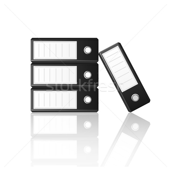 Black binders isolated on white background Stock photo © punsayaporn