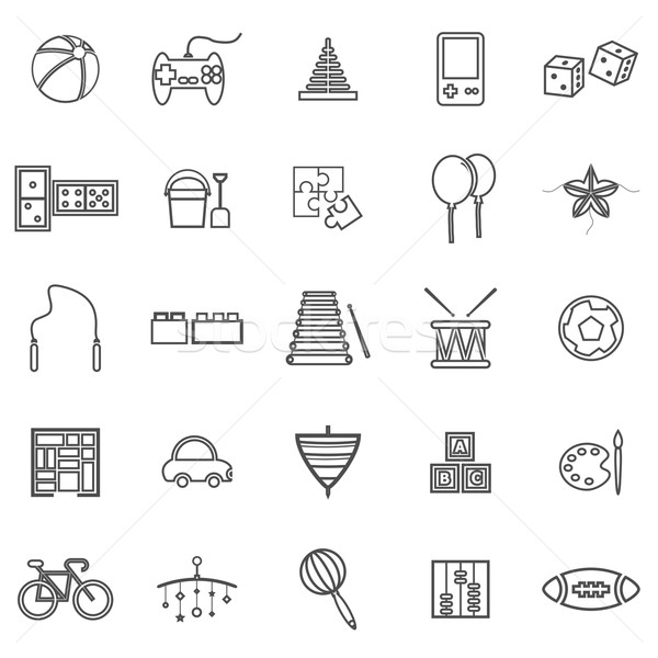 Toy line icons on white background Stock photo © punsayaporn