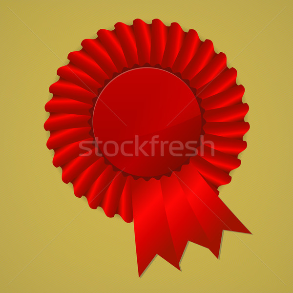 Red award ribbon rosette on gold background Stock photo © punsayaporn
