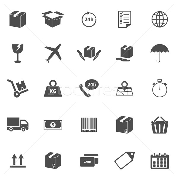 Shipping icons on white background Stock photo © punsayaporn
