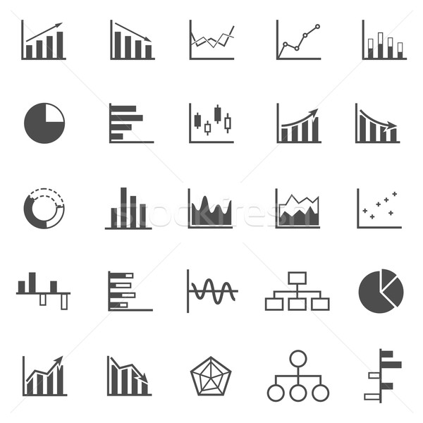 Stock photo: Graph icons on white background