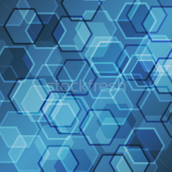 抽象的な 青 勾配 六角形 在庫 ベクトル ストックフォト © punsayaporn