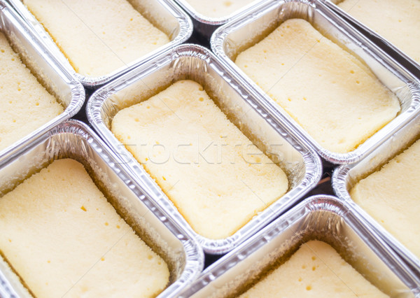Preparing cheese base square cake Stock photo © punsayaporn