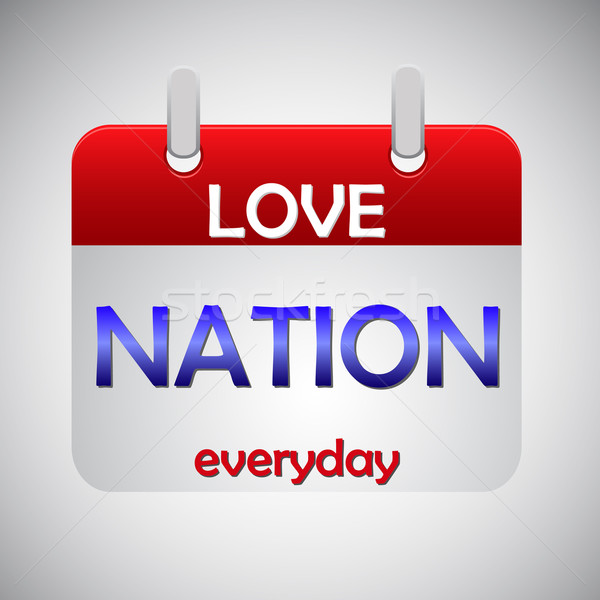Love nation everyday calendar icon Stock photo © punsayaporn