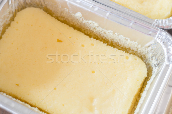 Close up cheese base square cup cake Stock photo © punsayaporn