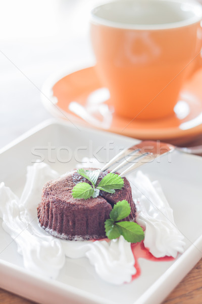Chocolate lava with coffee cup Stock photo © punsayaporn