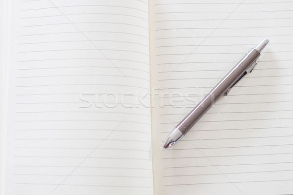 Stockfoto: Open · witte · notebook · pen · voorraad · foto