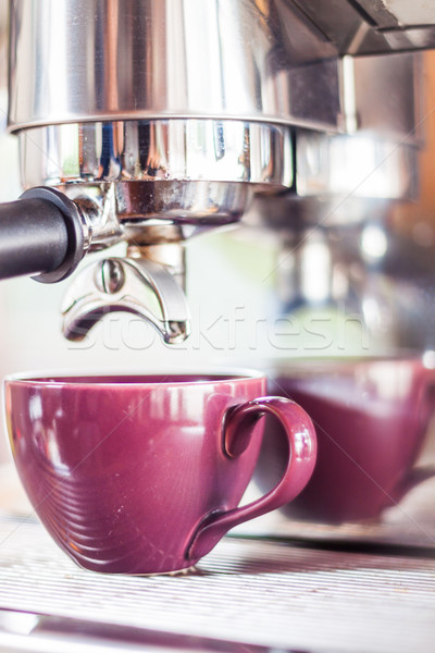 Purple cup of hot coffee Stock photo © punsayaporn