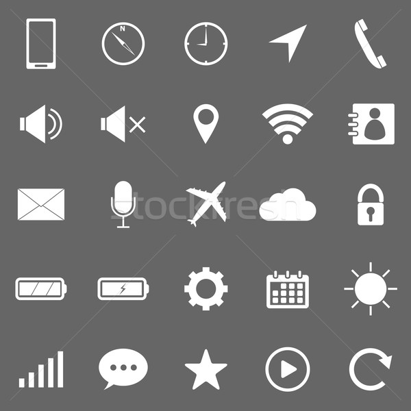 Mobile phone icons on gray background Stock photo © punsayaporn