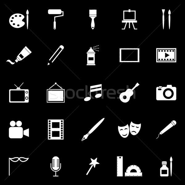 Art icons on black background Stock photo © punsayaporn