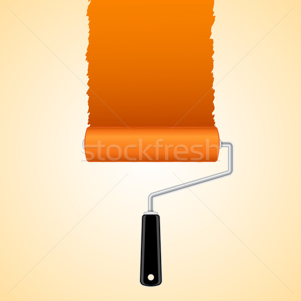 Paint roller brush with orange Stock photo © punsayaporn