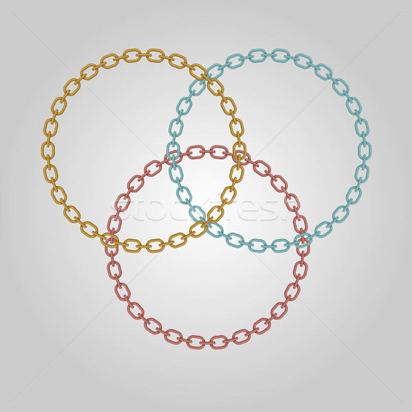 Triple ring chains with gold, silver and bronze Stock photo © punsayaporn