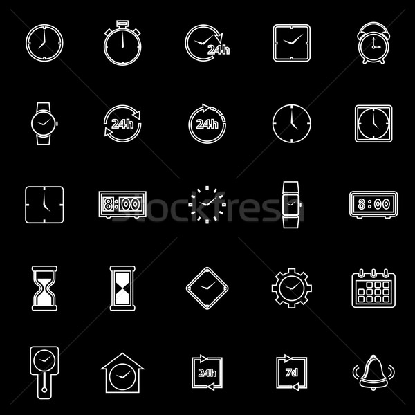 Time line icons on black background Stock photo © punsayaporn