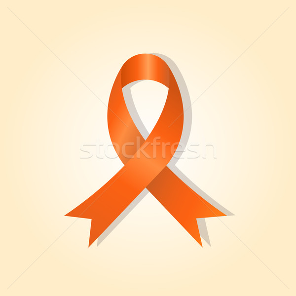 Orange awareness ribbon on orange glow background Stock photo © punsayaporn