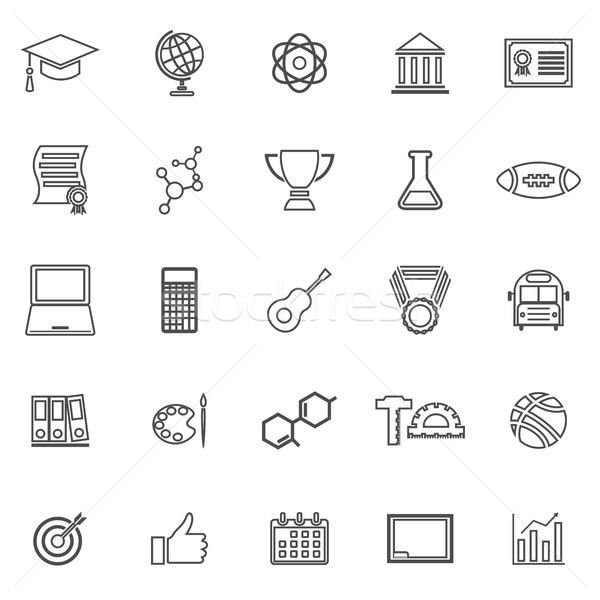 College line icons on white background Stock photo © punsayaporn
