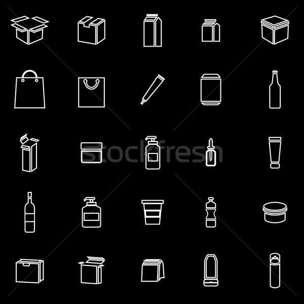 Emballage ligne icônes noir stock vecteur [[stock_photo]] © punsayaporn