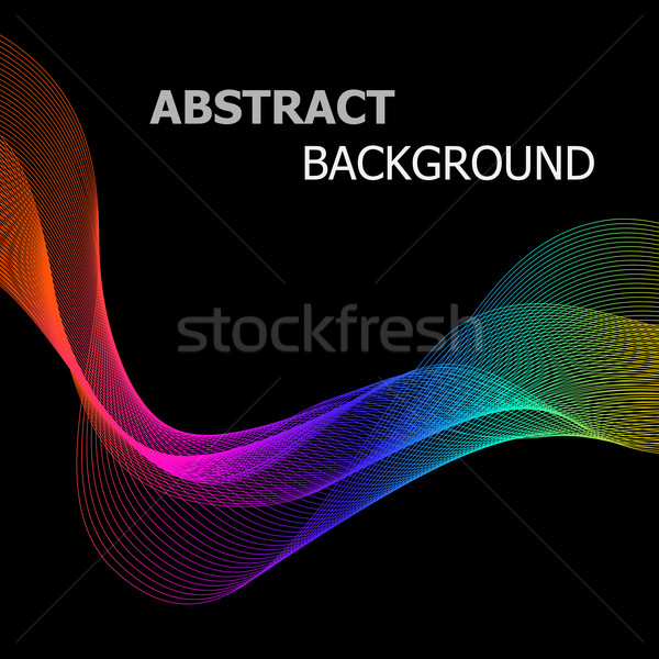 Streszczenie kolorowy line fali czarny czas Zdjęcia stock © punsayaporn