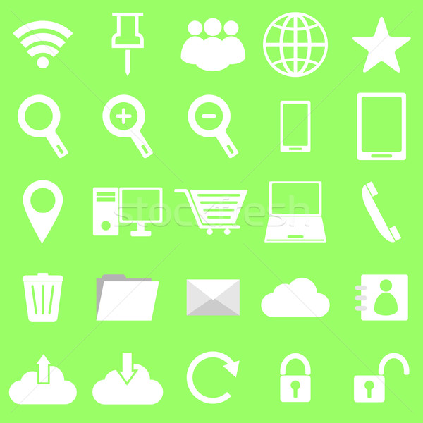 Internet icons on green background Stock photo © punsayaporn