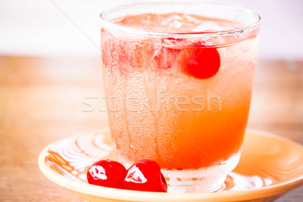 ストックフォト: ガラス · 冷たい · 果物 · ジュース · ソーダ