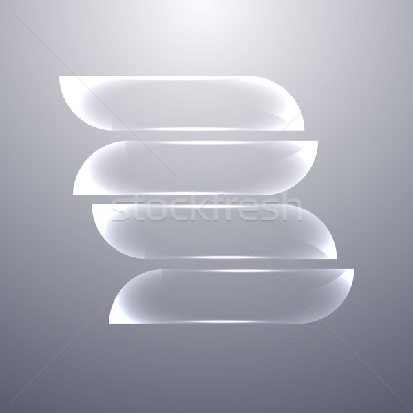 Design gray glass banners set Stock photo © punsayaporn