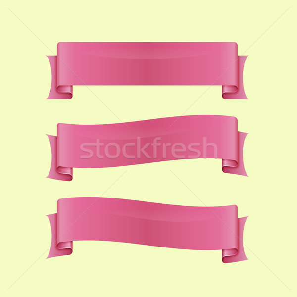 Set of pink sleek web ribbon Stock photo © punsayaporn