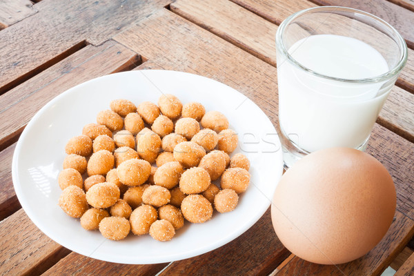 Proteína nutrientes amendoim leite ovo textura Foto stock © punsayaporn