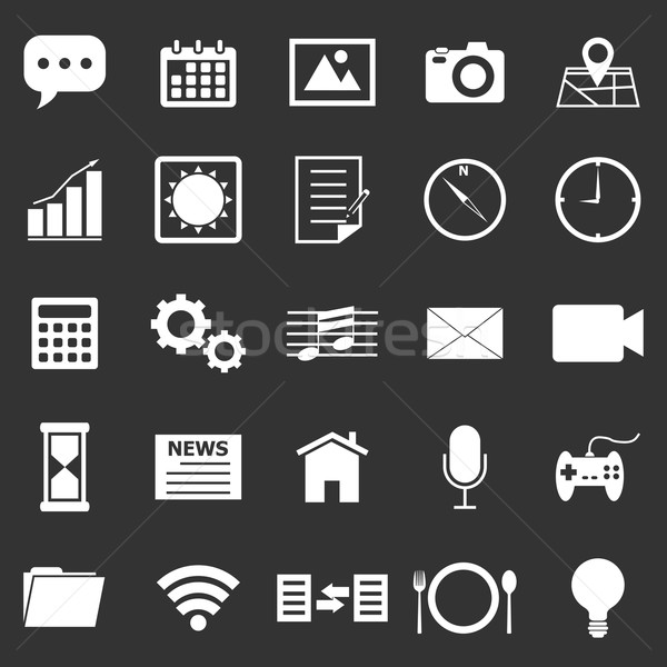 Application icons on black background Stock photo © punsayaporn