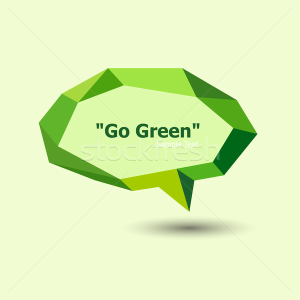 Green polygonal geometric speech bubble Stock photo © punsayaporn