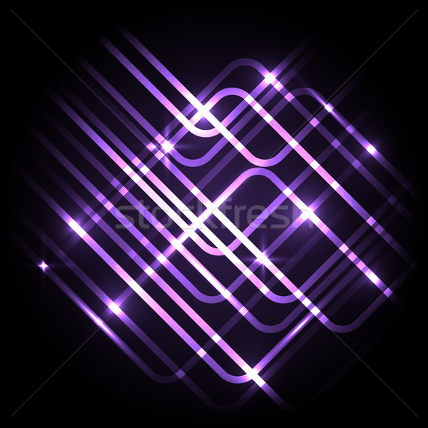 аннотация неоновых Purple линия складе вектора Сток-фото © punsayaporn