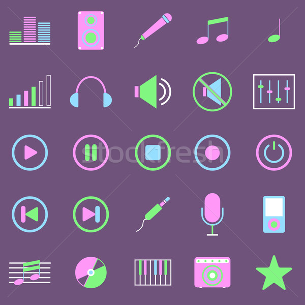 Music color icons on violet background Stock photo © punsayaporn