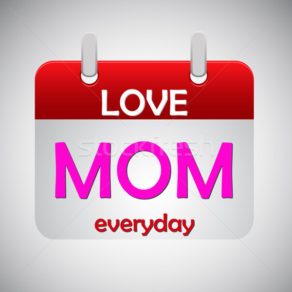Amor mamãe cotidiano calendário ícone papel Foto stock © punsayaporn