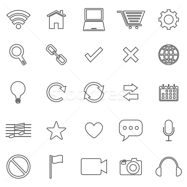 Web line icons on white background Stock photo © punsayaporn