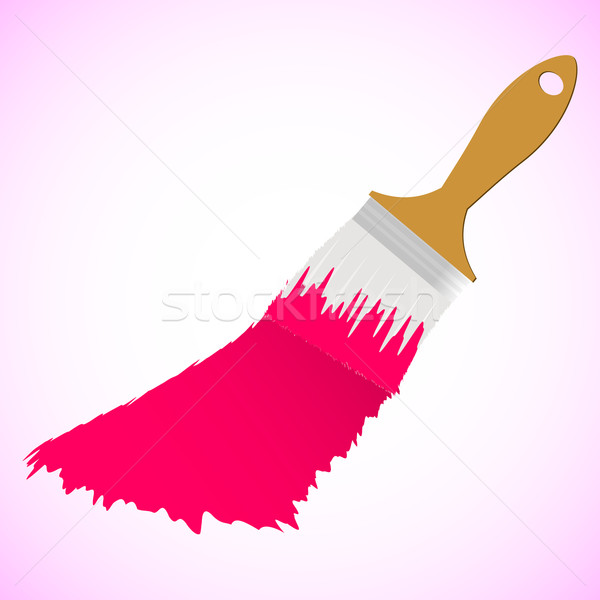 Pink colour paint brush on pink smooth background Stock photo © punsayaporn