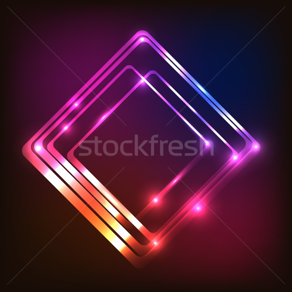 Stock photo: Abstract glowing colorful background with rounded rectangle