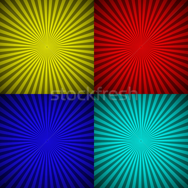 Set of colourful radial rays abstract background Stock photo © punsayaporn