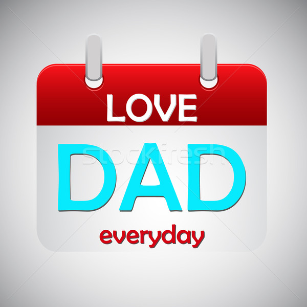 Miłości tata codzienny kalendarza ikona papieru Zdjęcia stock © punsayaporn