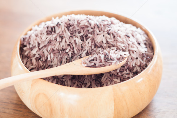 Berry rice in wooden bowl Stock photo © punsayaporn