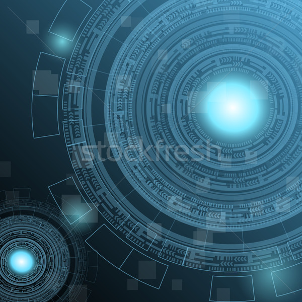 Stock photo: Abstract dark green technology futuristic background