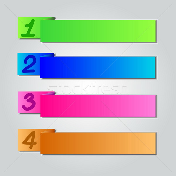 Colorful Origami Style Number Banner & Card Stock photo © punsayaporn