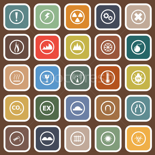 Alerta iconos marrón stock vector fuego Foto stock © punsayaporn