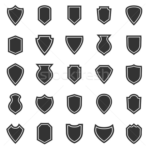 Shield icons on white background Stock photo © punsayaporn