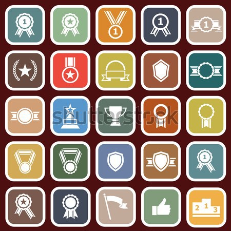 Award color icons with long shadow Stock photo © punsayaporn