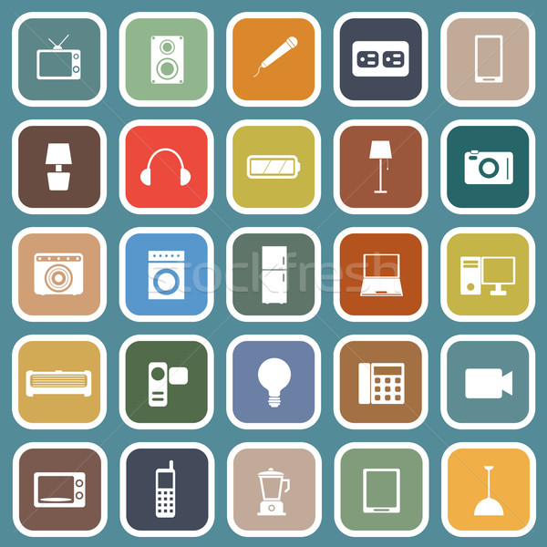 Electrical Machine flat icons on blue background Stock photo © punsayaporn