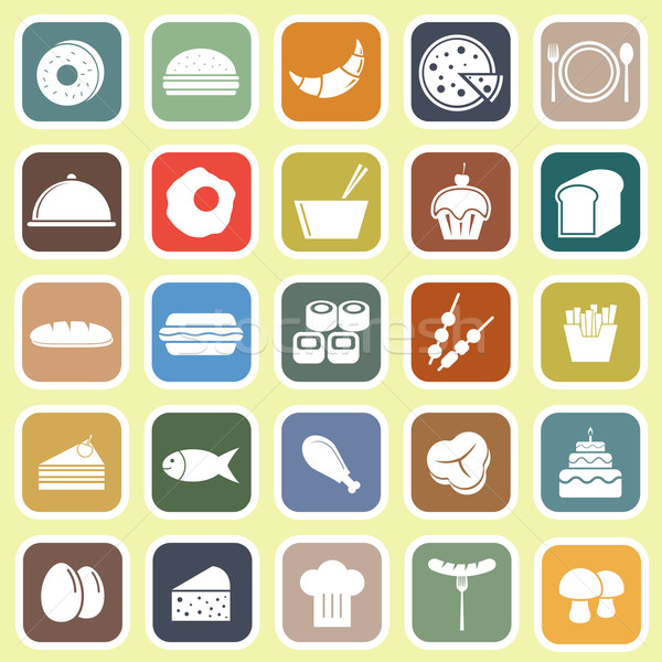 Food flat icons on yellow background Stock photo © punsayaporn